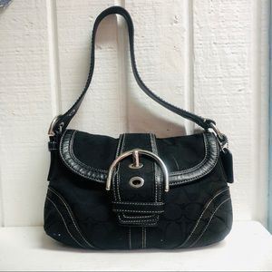Vintage Coach Soho Signature Black Flap Purse Y2K